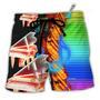 Piano Music Neon Colorful Beach Short