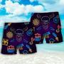 Pirate Neon Art Style Beach Short