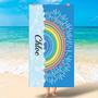 Rainbow Color Personalized Beach Towels Adults Kids Perfect Summer