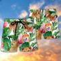 Shiba Inu Tropical Leaf Floral Style Beach Short