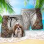 Shih Tzu Dog Mandala Art Beach Short