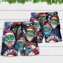 Skull Christmas US Flag Skeleton Art Beach Short