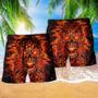 Skull Fire Love Red Smile Fire Beach Short