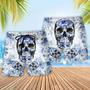 Skull Love Life Blue Pattern Beach Short