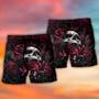 Skull Rose Blood Dark Screaming Beach Short