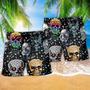 Skull Shiny Diamond Cool Beach Short