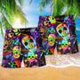 Skull Smile Happy And Colorful Beach Short