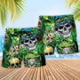 Skull Smile Love Green Style Beach Short