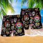 Skull Sugar Calavera Guns Beach Short