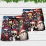 Skull Xmas US Flag Horror Skeleton Beach Short