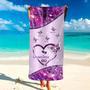 Sparkling Grandma Heart Butterfly Personalized Beach Towels Summer