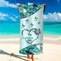 Sparkling Grandma Heart Butterfly Personalized Beach Towels Summer