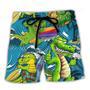 Surfing Funny Crocodile You Can't Stop The Waves But You Can Learn to Surf Lovers Surfing Beach Short