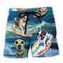 Surfing Funny Dog Surfing Gets Me Wet Surfer Beach Surfing Lovers Beach Short