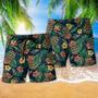 Tiki Hawaii Tropical Style Green Beach Short