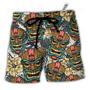 Tiki Tribal Mask With Tropical Leaves Beach Short