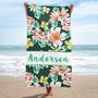 Women Floral Name Personalized Beach Towels Microfiber Large Design