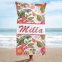 Women Floral Name Personalized Beach Towels Microfiber Large Design