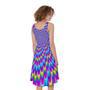 Abstract Dizzy Moving Optical Illusion Sleeveless Knee Length Dress