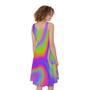 Abstract Holographic Trippy Print Sleeveless Knee Length Dress