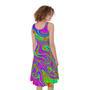 Abstract Psychedelic Liquid Trippy Print Sleeveless Knee Length Dress