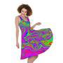 Abstract Psychedelic Liquid Trippy Print Sleeveless Knee Length Dress