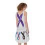 All Cancer Awareness Ribbons Print Sleeveless Knee Length Dress