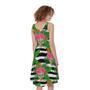 Aloha Skull Striped Pattern Print Sleeveless Knee Length Dress