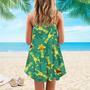 Aloha Tiki Tribal Musicians Spaghetti Strap Summer Dress