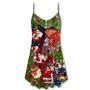 America Football Christmas Santa Claus Is Big Fan Of American Football - V-Neck Sleeveless Cami Dress