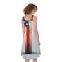 American Christian Cross Flag Print Sleeveless Knee Length Dress