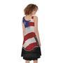 American Firefighter Emblem Print Sleeveless Knee Length Dress