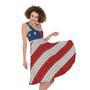 American Flag Knitted Print Sleeveless Knee Length Dress