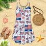 American Flag Spaghetti Strap Summer Dress