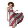 American Flag War Memorial Print Sleeveless Knee Length Dress