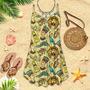 Ancient Egypt Classic Flash Tattoo Style Spaghetti Strap Summer Dress