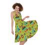 Animal Camping Pattern Print Sleeveless Knee Length Dress