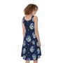 Astronaut Alien Cat Print Sleeveless Knee Length Dress