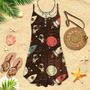 Astronaut Planet Galaxy Spaghetti Strap Summer Dress