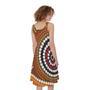 Australian Aboriginal Dot Print Sleeveless Knee Length Dress