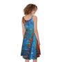 Autumn Painting Print Sleeveless Knee Length Dress