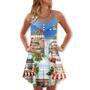 Baking Merry Christmas White Snow - V-Neck Sleeveless Cami Dress