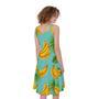 Banana Palm Leaf Pattern Print Sleeveless Knee Length Dress