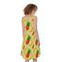 Banana Pineapple Pattern Print Sleeveless Knee Length Dress