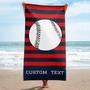 Baseball Design Personalized Beach Towels Adults Kids Unique Design