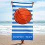 Basketball Design Personalized Beach Towels Adults Kids Unique Fun