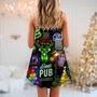 Beer Christmas Neon Art Drinking - V-Neck Sleeveless Cami Dress