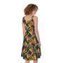 Bird Of Paradise Flower Pattern Print Sleeveless Knee Length Dress