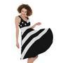 Black American Flag Print Sleeveless Knee Length Dress