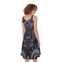 Black And Purple Damask Pattern Print Sleeveless Knee Length Dress